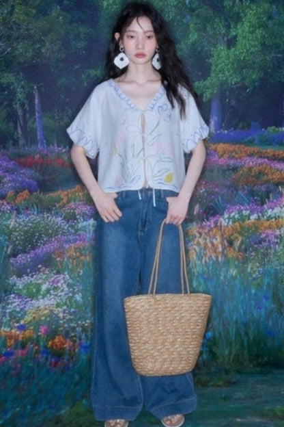 Morning Dew Tulip Tencel Linen Strappy Set-Up