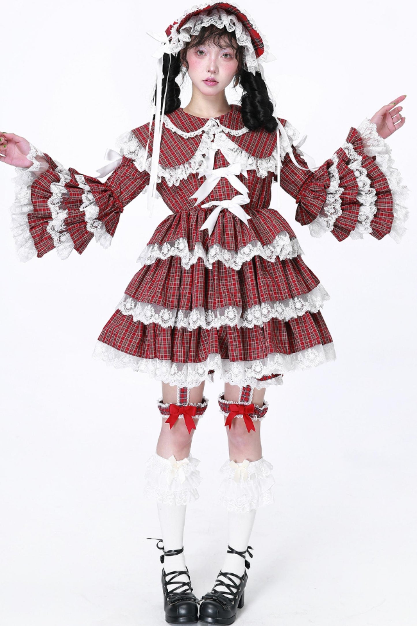 Lolita Style Red Check Dress