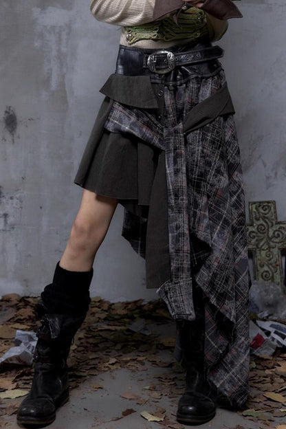 Vintage Punk Plaid Skirt