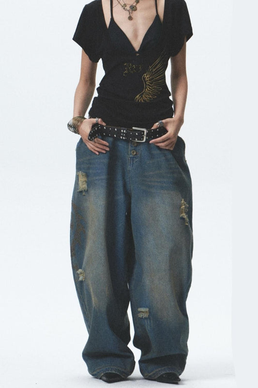 Distressed Denim Jeans