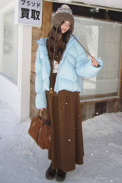 Three-Dimensional Pony Knit Top & Skirt Set