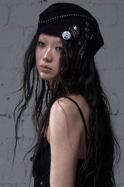 White-Black Sailor Hat