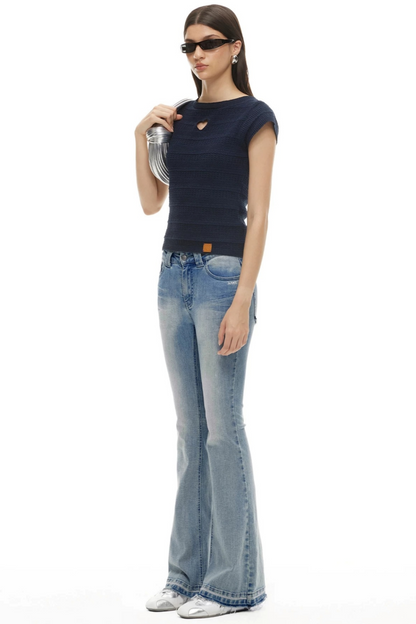 Heartbeat Linen Flutter Sleeve Top