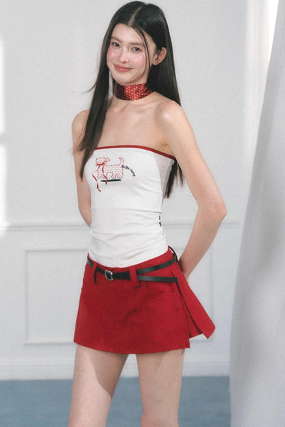 Original Puppy Print Fitted Top