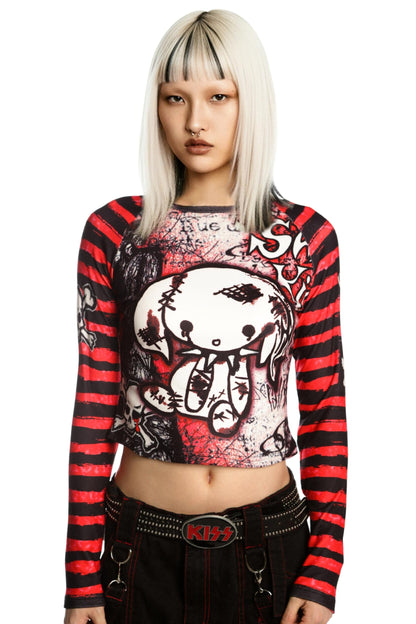 Sweet Printed Raglan Top