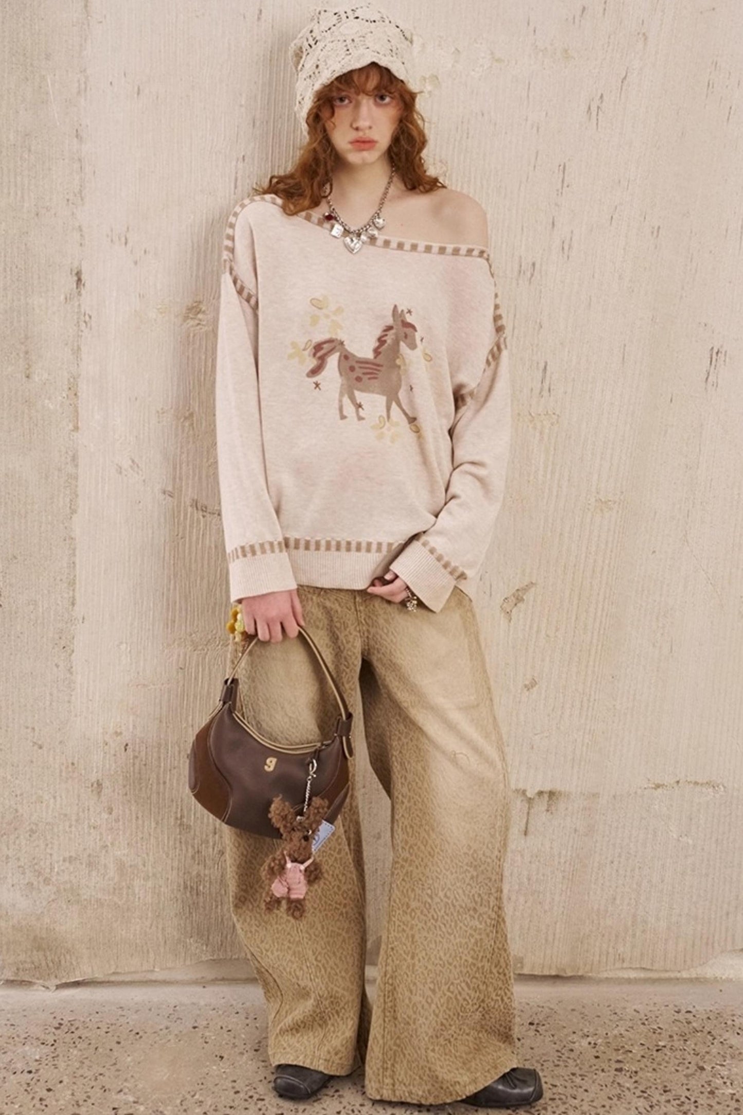 Leopard Print Straight Loose Pants