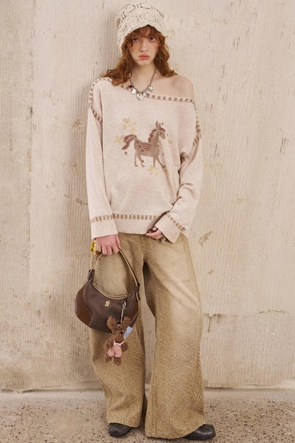 Leopard Print Straight Loose Pants