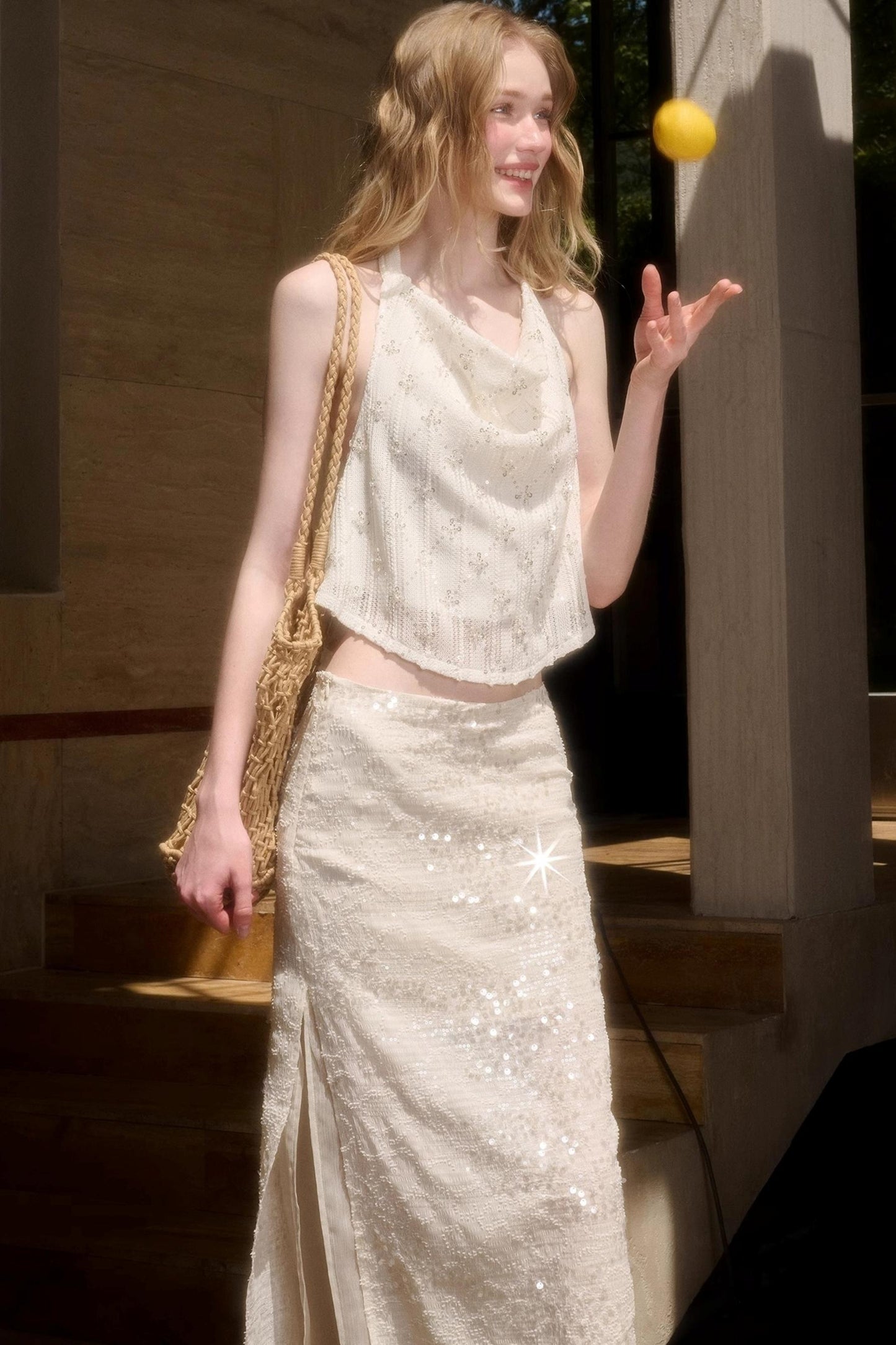 Elegant Starlit Top Skirt Set-Up