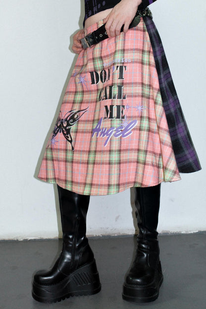 Punk Plaid Layered Skirt