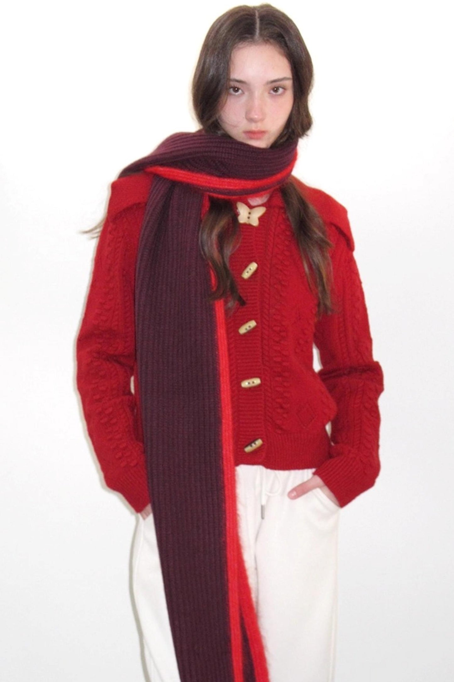 Winter Gingerbread Knitted Cardigan Set-Up