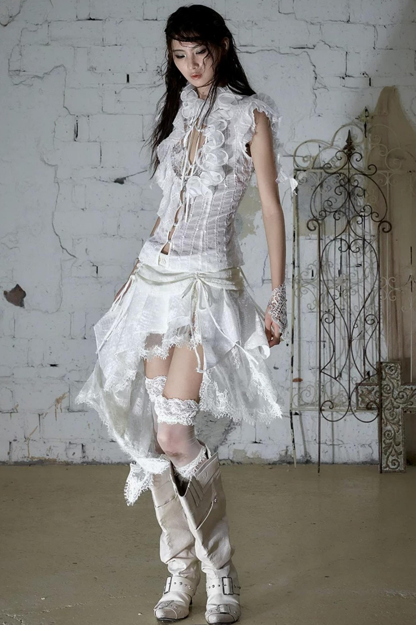 Baroque Velvet Lace Skirt