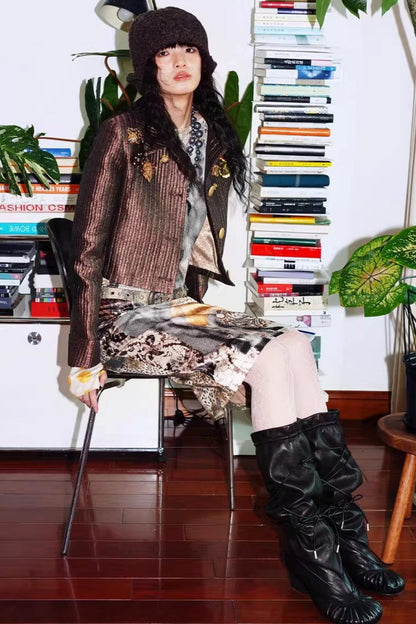 Gold Silk Glitter Jacket