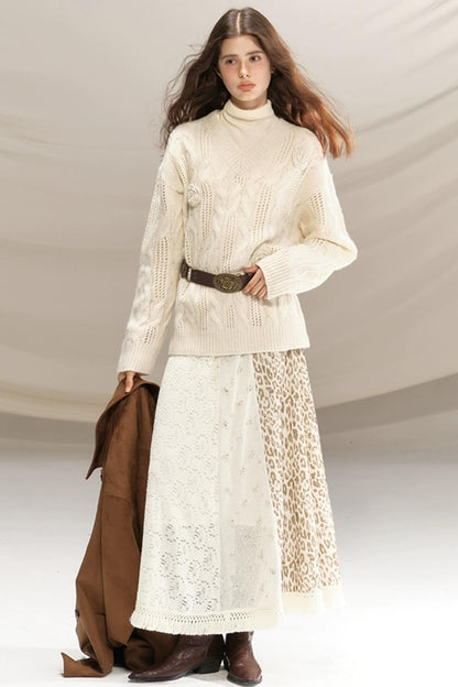 Raccoon Wool Crochet Sweater