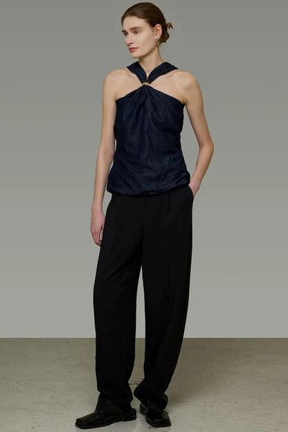 Cross Collar Halter Top