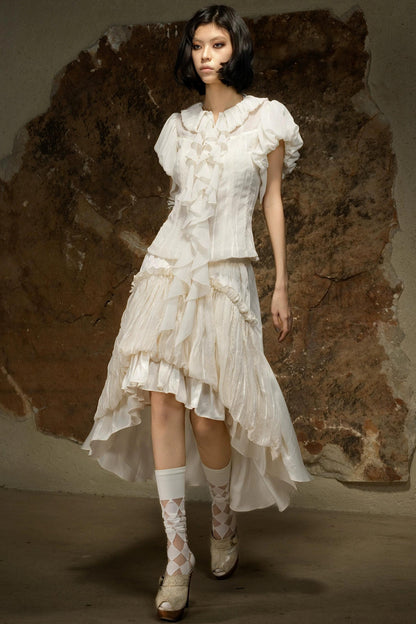 Asymmetrical Retro Tube Skirt