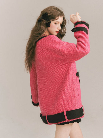 pink ink wool jacket