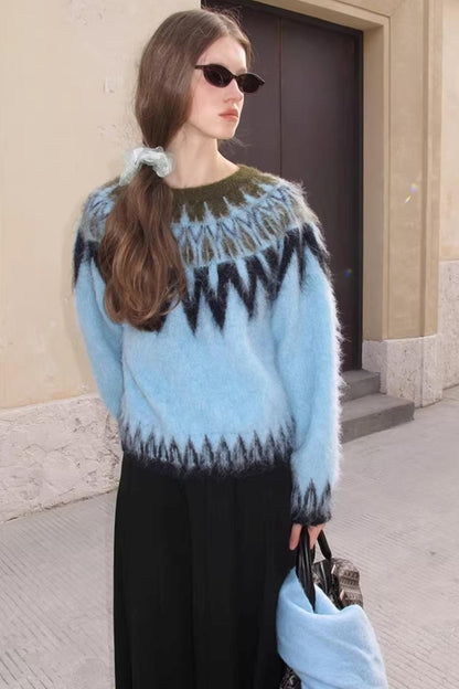 Brushed Alpaca Fair Isle Sweater