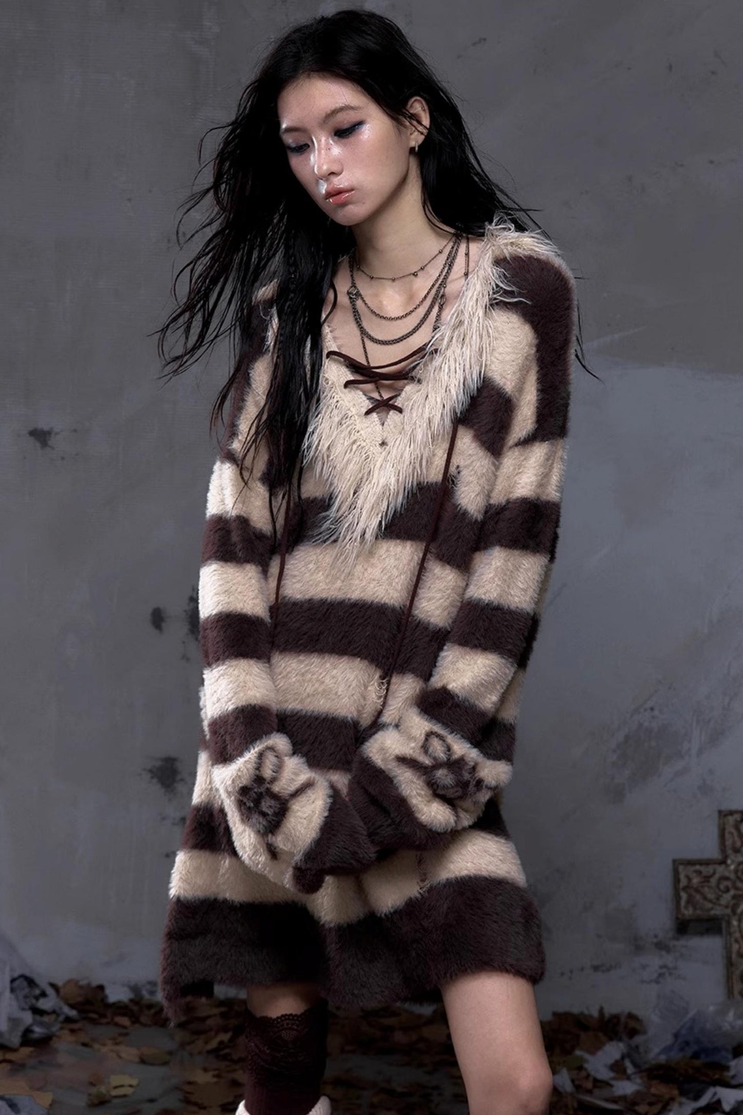 Vintage Street Punk Long Sweater