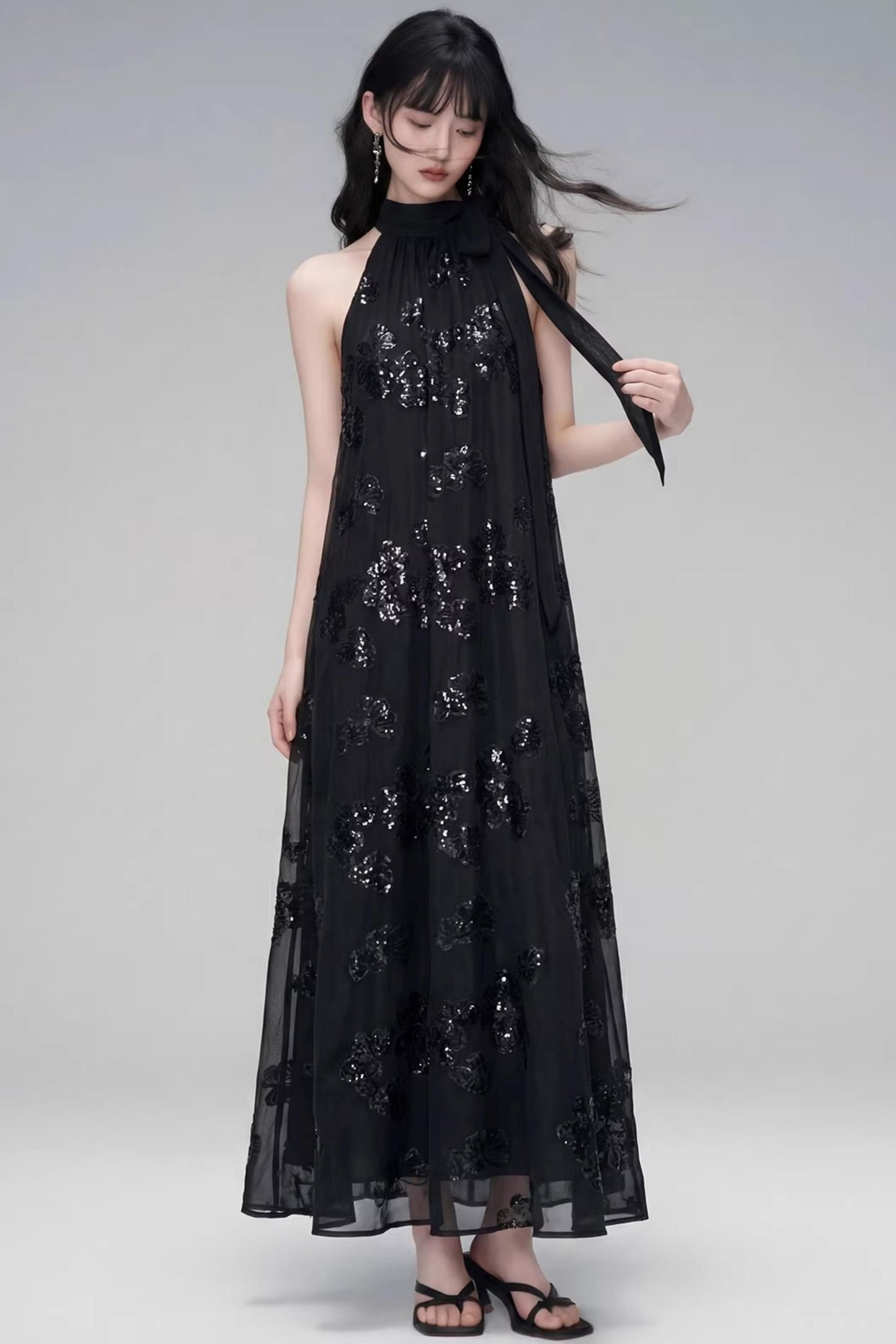 Gilt Shadow Halter Dress