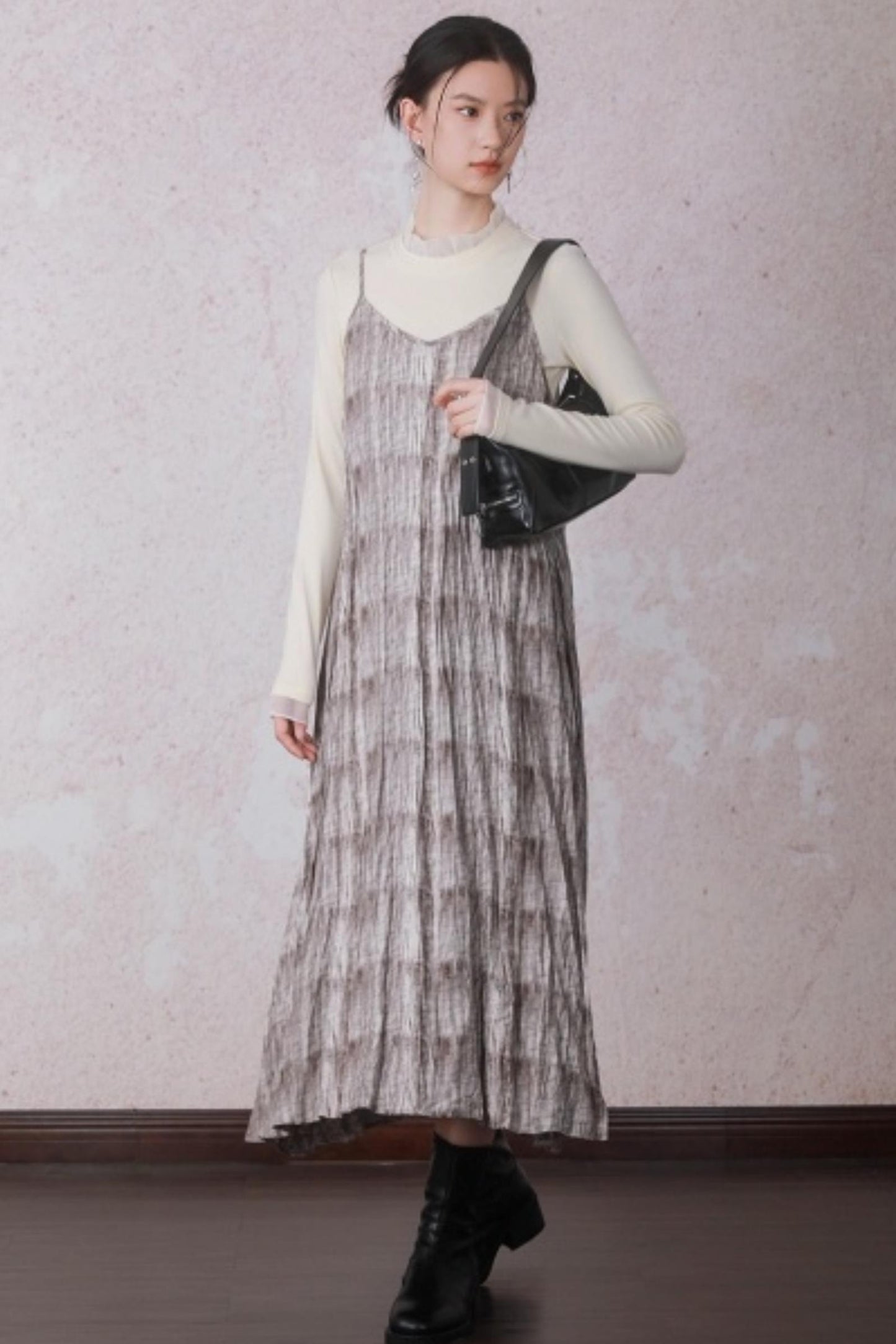 Chestnut Brown Patchwork Turtleneck Top