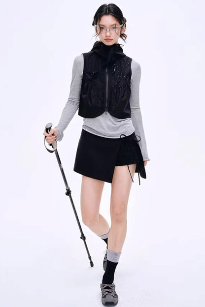 Side Slit Bow Pants Skirt