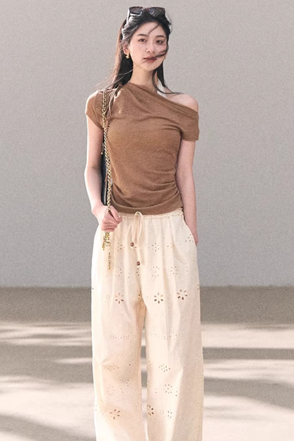 Pure Cotton Embroidered Pants