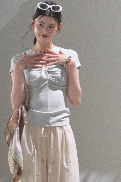 V-Neck Beaded T-Shirt