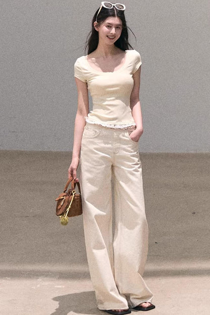 Lace Bohemian Short-Sleeve T-Shirt