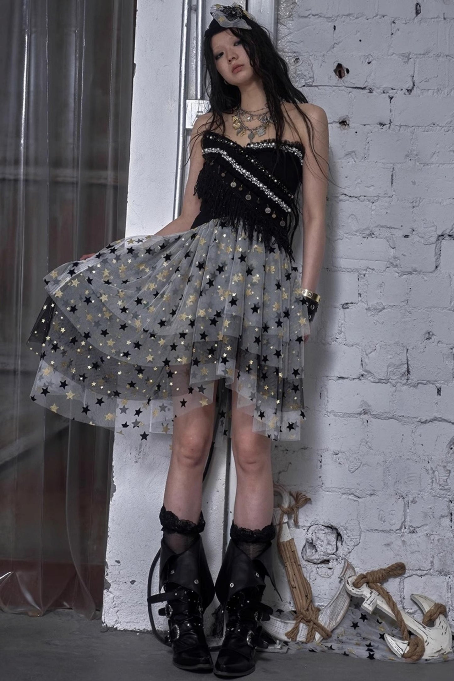 Dreamy Mesh Bustier Gown Dress