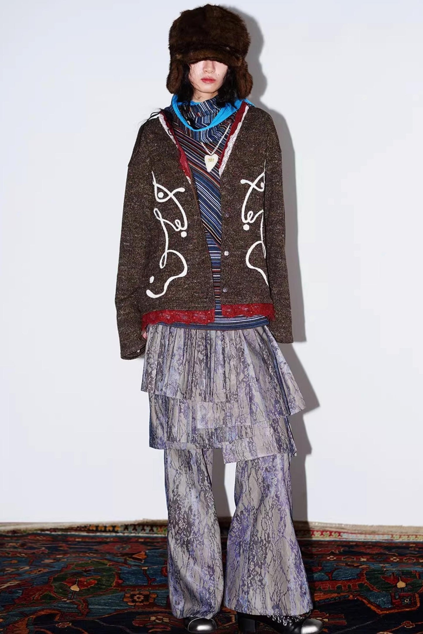 Retro Lace Knitted Cardigan