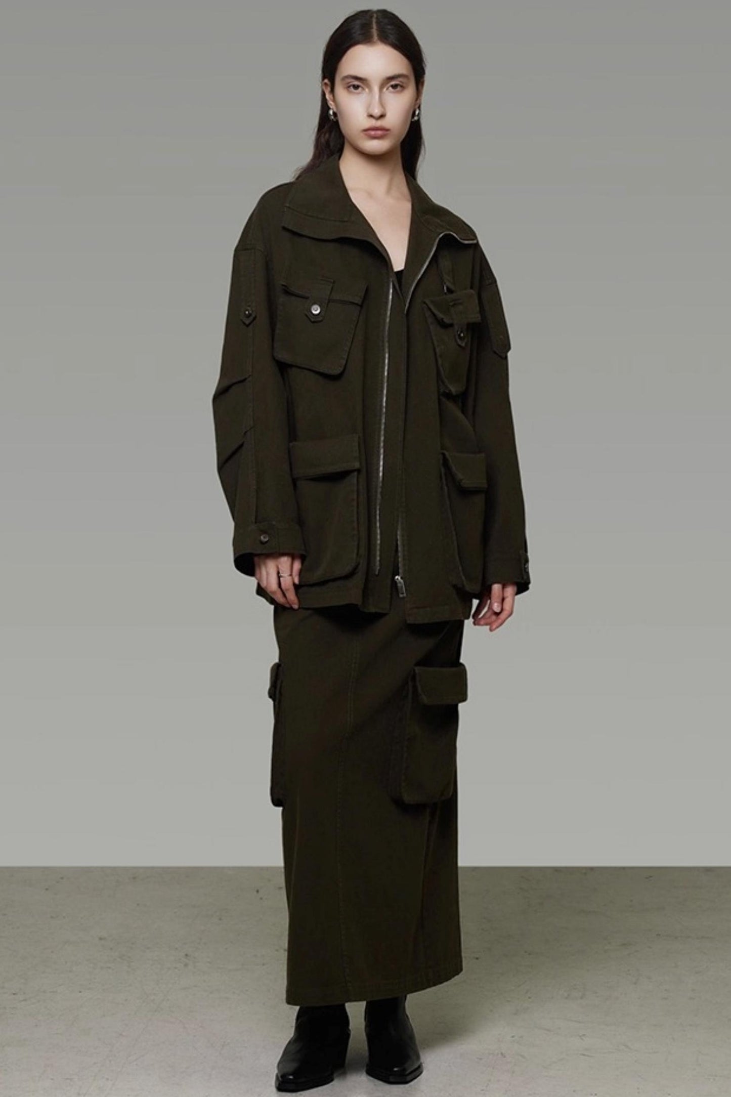 Vintage Cargo Silhouette Coat Set- Up