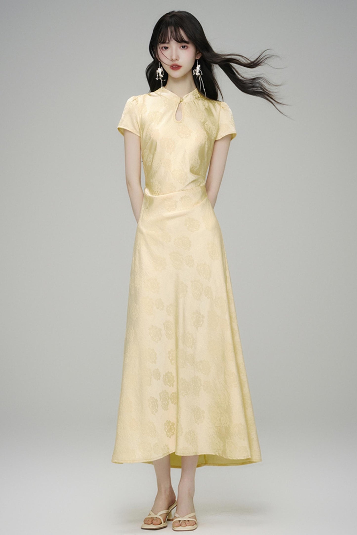 Chic Jacquard Summer Cheongsam Dress