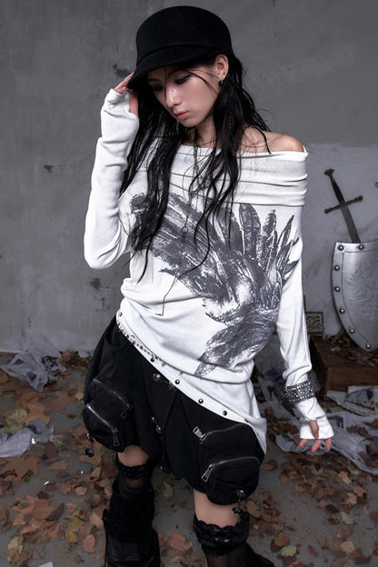 Wasteland Swing Collar Knitted Tops
