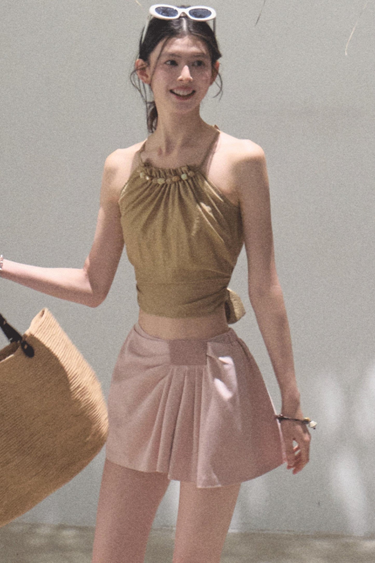 Floral Lace-Up Camisole