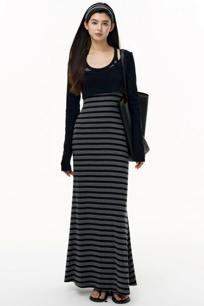 Tencel Striped Camisole Slim Dress