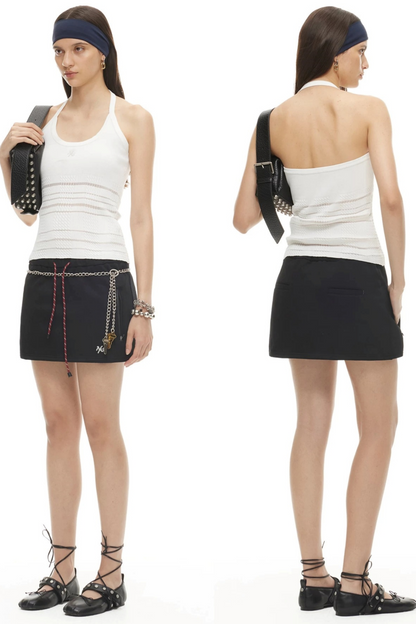 Cotton A-Line Drawstring Skirt