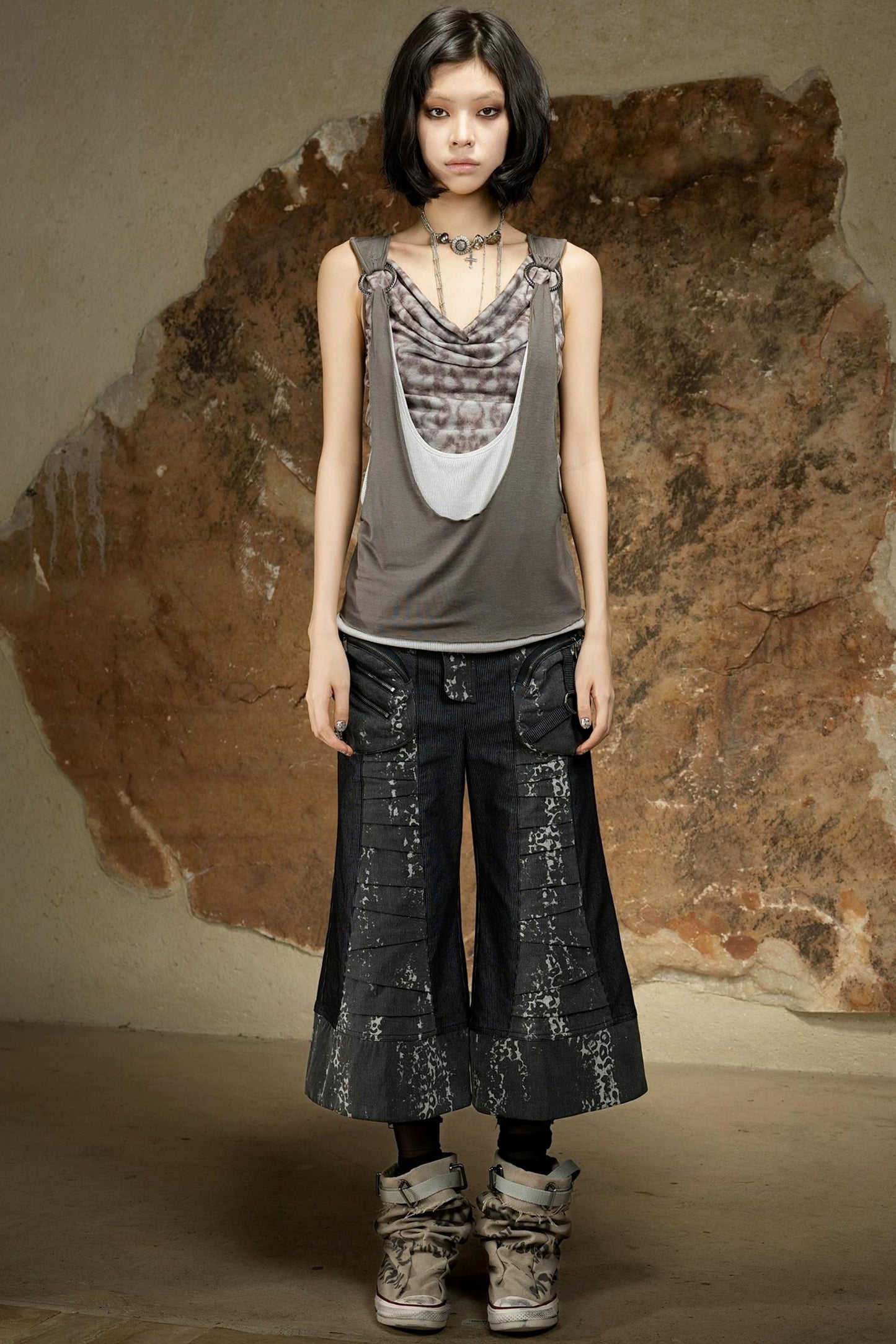 Punk Dark Flared Pants