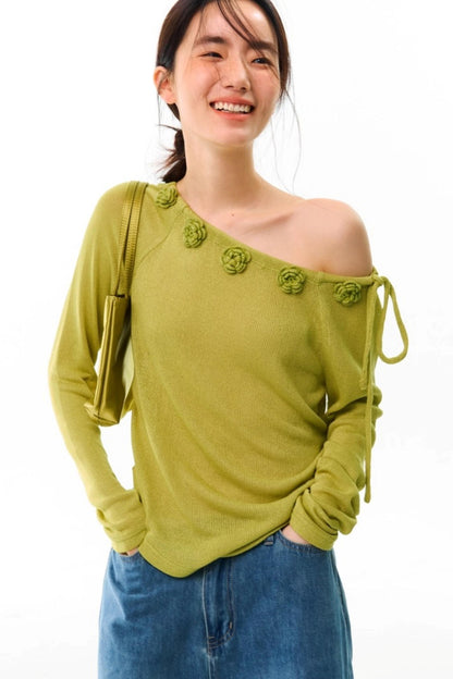 Flower Crochet Knit Top