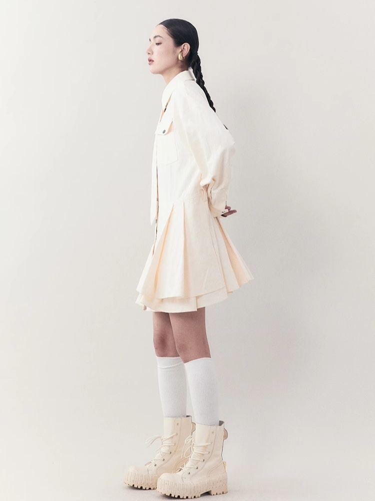 Sense Pleated Shirt Dress