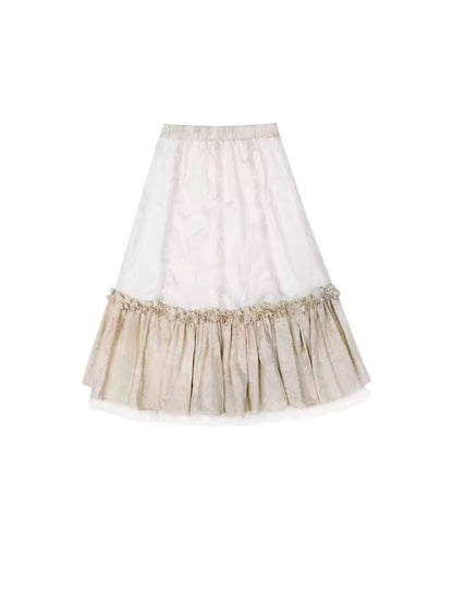 Lace Pleated Half-body Skirt