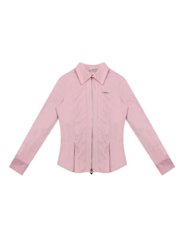 Slim thin long-sleeved blouse