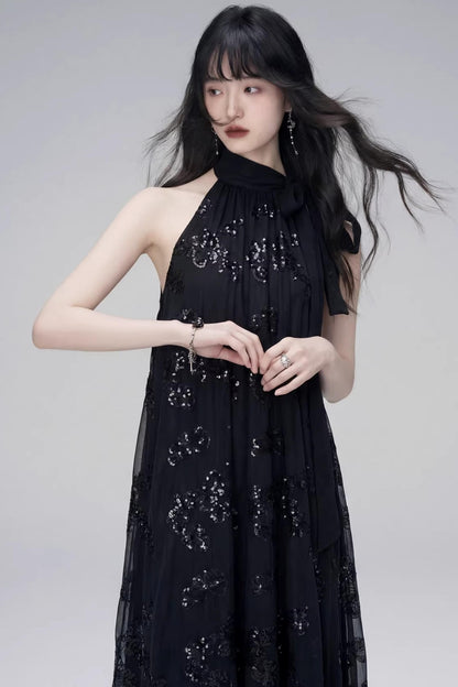 Gilt Shadow Halter Dress