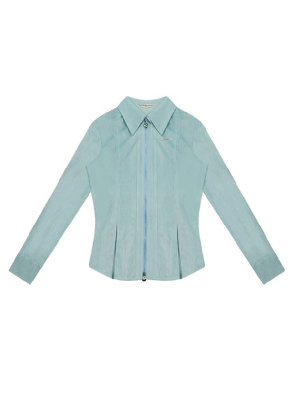 Slim thin long-sleeved blouse