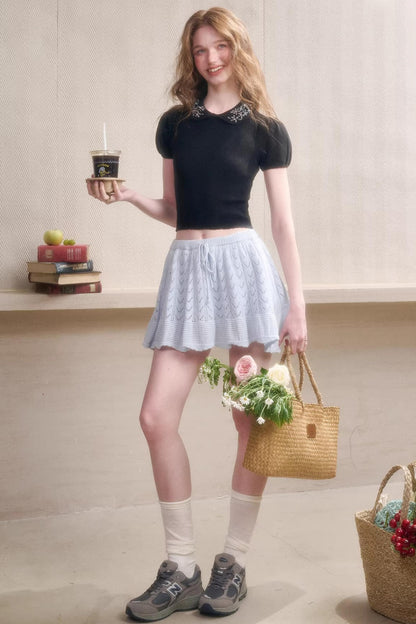 Frozen Flowers Wool Top