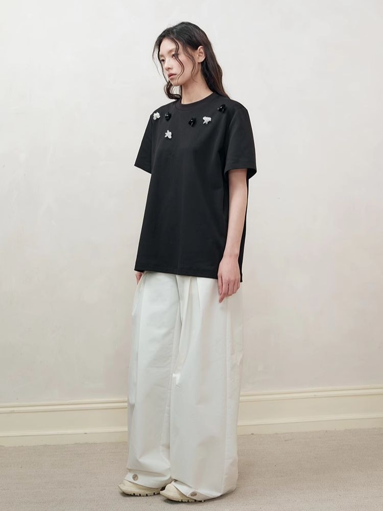 High Waist Straight Leg Wide Leg Casual Pants