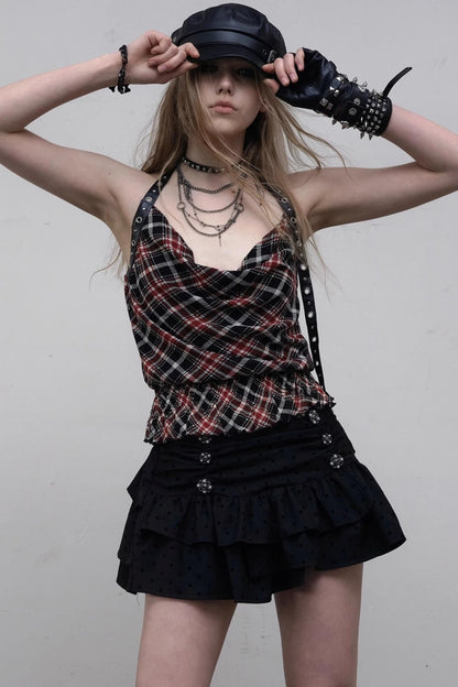 Punk Silhouette Strap Top