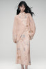 Rosa Jacquard-Sonnenschutzjacke + Kleid