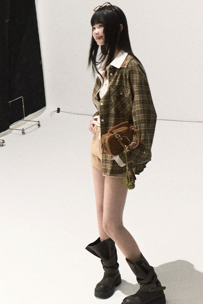 Vintage Striped Texture Two-Piece Shirt