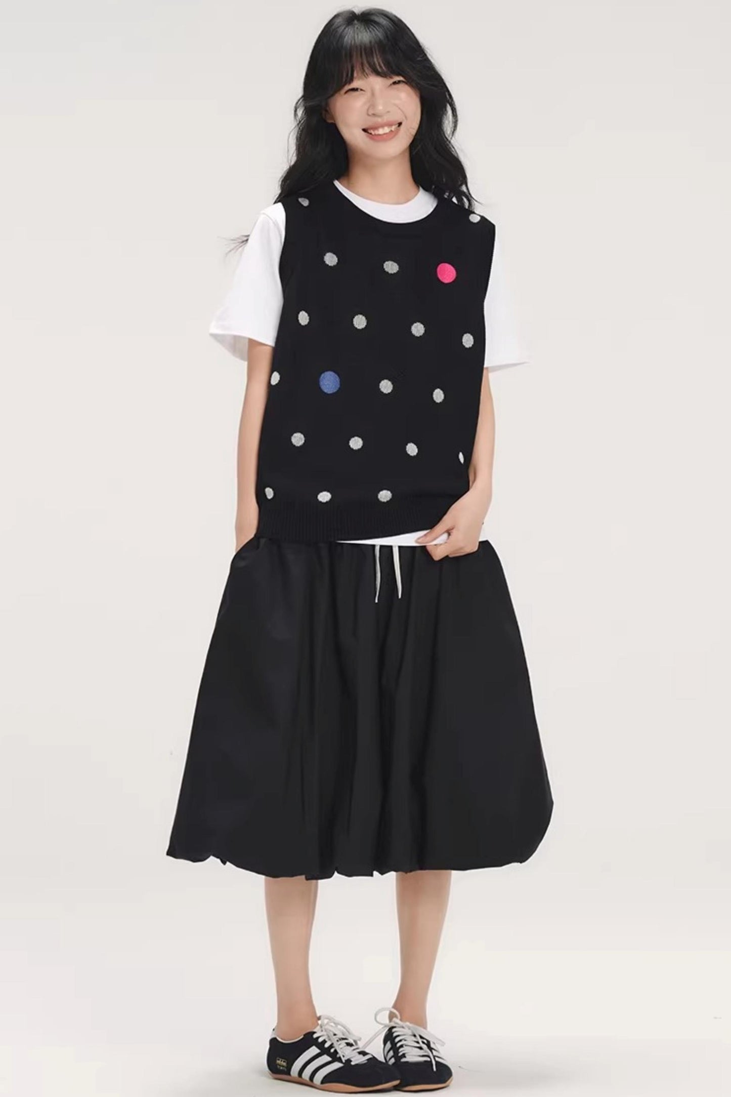 Colorful Polka Dot Knit Vest