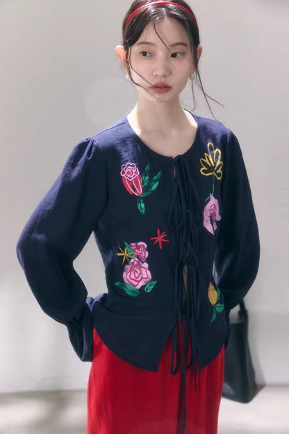 Bird and Rose Linen Blouse